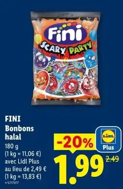 Lidl FINI Bonbons halal offre