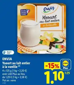 Lidl ENVIA Yaourt au lait entier offre