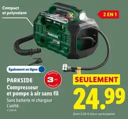 Lidl PARKSIDE Compresseur et pompe à air sans fil offre