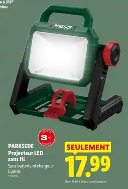 Lidl PARKSIDE Projecteur LED sans fil offre