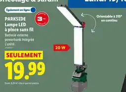 Lidl PARKSIDE Lampe LED à pince sans fil offre