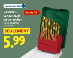 Lidl PARKSIDE Set de forets ou de mèches offre