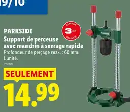Lidl PARKSIDE Support de perceuse avec mandrin à serrage rapide offre
