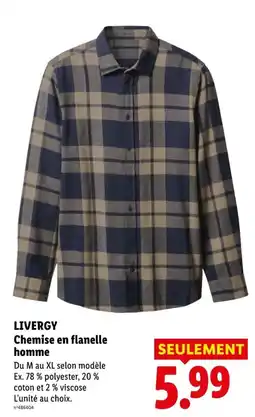 Lidl LIVERGY Chemise en flanelle homme offre