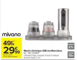 Carrefour mivano Moulin électrique USB multifonctions offre
