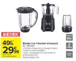 Carrefour MEDEK Blender 3 en 1 (hachoir et broyeur) offre