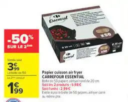 Carrefour Carrefour Essential Papier cuisson air fryer offre