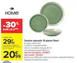 Carrefour Pearl Service vaisselle 12 pièces offre