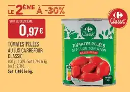 Match Carrefour Classic' Tomates pelées au jus offre