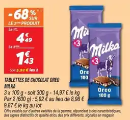 Netto Milka TABLETTES DE CHOCOLAT OREO offre