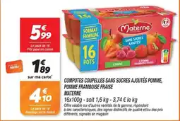 Netto Materne Compotes coupelles sans sucres ajoutés offre