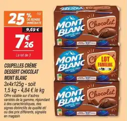 Netto MONT BLANC COUPELLES CRÈME DESSERT CHOCOLAT offre