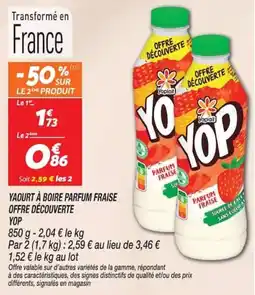 Netto Yop Yaourt à boire parfum fraise offre
