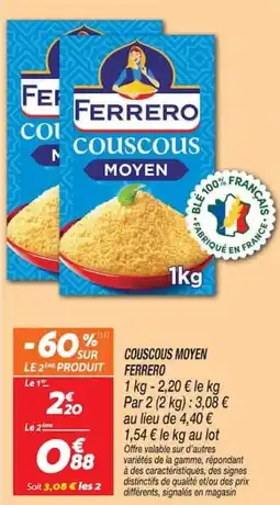 Netto FERRERO COUSCOUS MOYEN offre