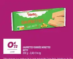 Netto Netto Gaufrettes fourrées noisettes offre
