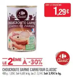 Match Carrefour Classic Choucroute Garnie offre
