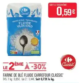 Match Carrefour Classic Farine de blé fluide offre