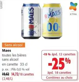 Colruyt Maes toutes les bières sans alcool offre