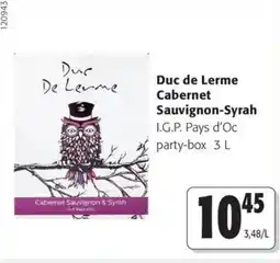 Colruyt Duc de Lermecabernet sauvignon-syrah offre