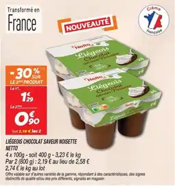 Netto Netto Liégeois Chocolat offre