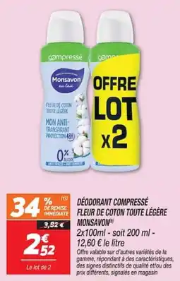 Netto Monsavon déodorant compressé offre