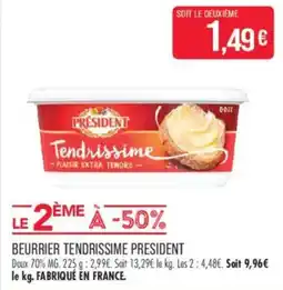 Match PRÉSIDENT BEURRIER TENDRISSIME offre
