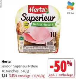 Colruyt Herta jambon Supérieur Nature offre