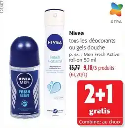 Colruyt NIVEA tous les déodorants ou gels douche offre