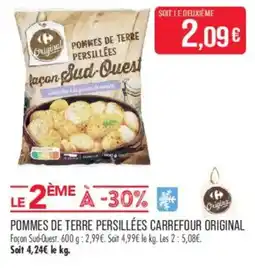 Match Carrefour Original Pommes de terre persillées offre