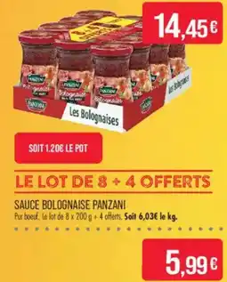 Match PANZANI Sauce bolognaise offre