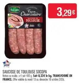 Match Socopa Saucisse de Toulouse offre