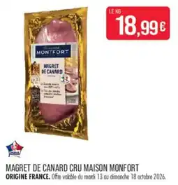 Match Montfort Magret de canard offre