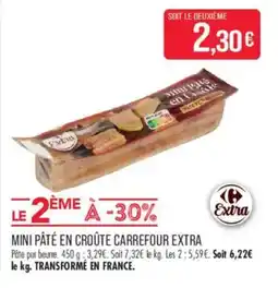 Match Carrefour Extra Mini pâté en croûte offre
