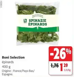 Colruyt Boni Selection épinards offre