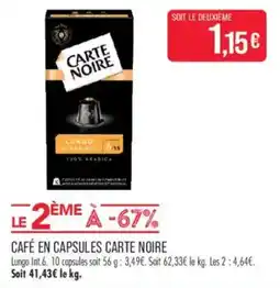 Match CARTE NOIRE CAFÉ EN CAPSULES offre