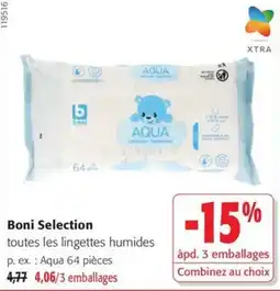 Colruyt Boni Selection toutes les lingettes humides offre