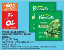 Netto Bonduelle Épinards feuilles préservées offre