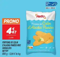 Netto Netto Portions de Colin d'Alaska Panées offre
