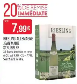 Match JEAN MARIE STRUBBLER RIESLING offre