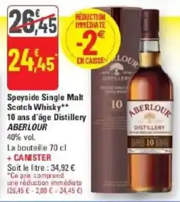 G20 ABERLOUR Speyside Single Malt Scotch Whisky offre