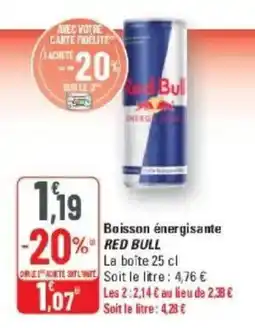 G20 Red Bull Boisson énergisante offre