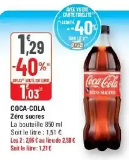 G20 Coca-Cola Zéro sucres offre