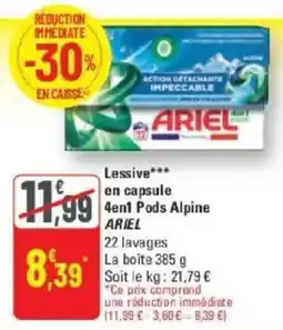 G20 ARIEL Lessive en capsule offre