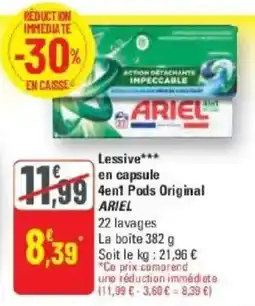 G20 ARIEL Lessive en capsule offre