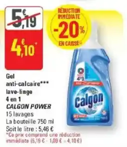 G20 Calgon Power Gel anti-calcaire lave-linge offre