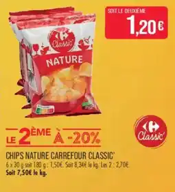 Match Carrefour Classic' Chips Nature offre