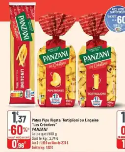 G20 PANZANI Pâtes Pipe Rigate, Tortiglioni ou Linguine offre