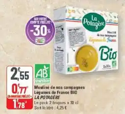 G20 LA POTAGÈRE Mouliné de nos campagnes Légumes de France BIO offre