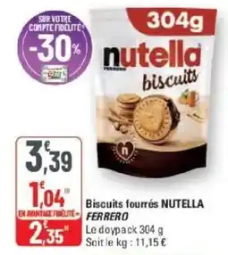 G20 FERRERO Biscuits fourrés NUTELLA offre