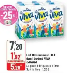 G20 CANDIA Lait 10 vitamines U.H.T offre